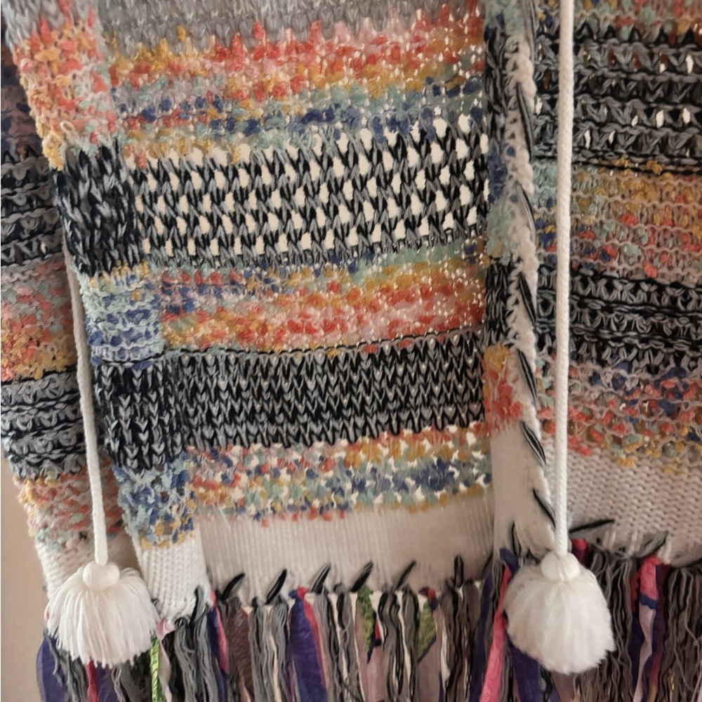 Colorful Knit Women's Poncho
